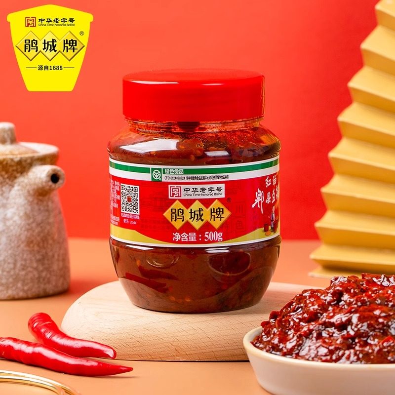 鹃城 牌红油郫县豆瓣酱1.2kg高清大图