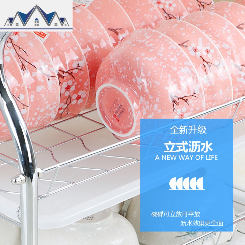 厨房放碗架沥水架家用抽屉式碗碟架收纳架子家用多功能洗碗置物架 三维工匠高清大图
