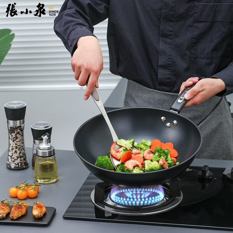 张小泉 锦厨系列精铁 锅具套装家用炒锅32cm 汤锅 煎锅通用 C35260100锦厨锅具三件套 3件套高清大图