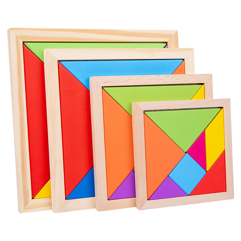 七巧板智力拼图小学生一年级下册教具木质立体3到6岁儿童益智玩具