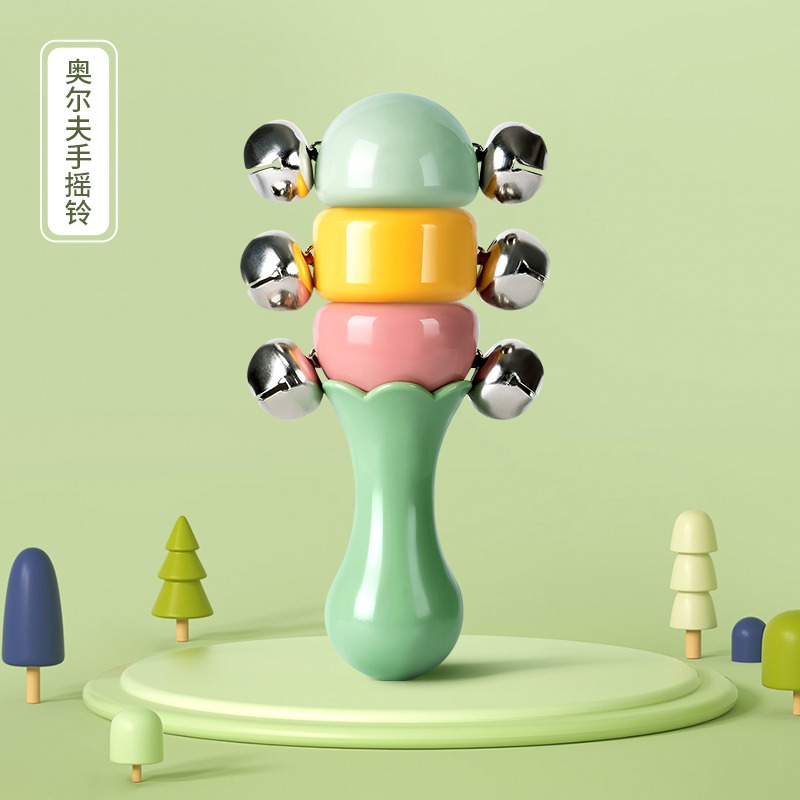 婴幼儿玩具手摇铃铛新生的儿0到3个月宝宝拨浪鼓安抚小沙锤可啃咬 手摇铃