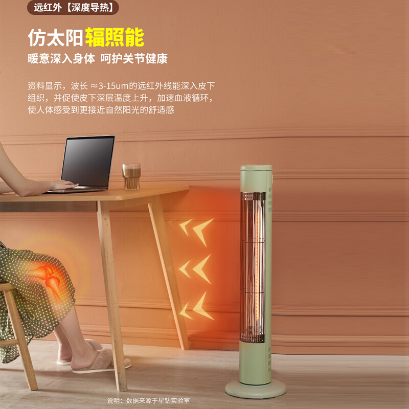 星钻(XINGZUAN)取暖器绿色 电暖器 烤火热风机 浴室烤火炉 办公室小太阳 轻音节能 暖气 NRL