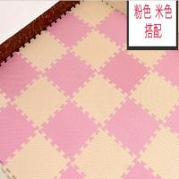 景荣加厚泡沫地垫儿童爬行垫拼图家用卧室拼接地板垫榻榻米爬爬垫大号 粉+米 30*30*1.0cm20片送边