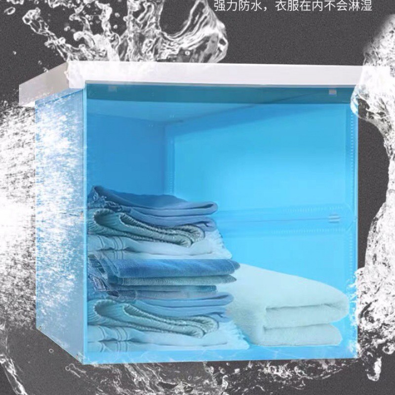 壁画浴室折叠收纳柜卫生间防水置物架脏衣篮抖音免打孔壁挂储物柜收纳柜 三维工匠高清大图