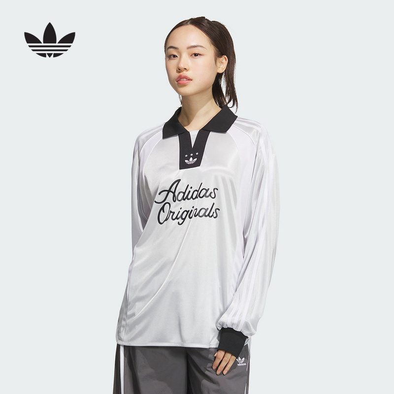 Adidas/阿迪达斯三叶草女士时尚休闲长袖POLO衫JD1129
