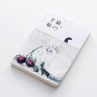日系裸装本猫咪可爱古风手账本空白厚手绘插画式大学生少女手帐本 果实