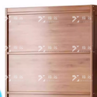 臻远ZY4100905 书架置物架落地简易家用书柜带门防尘储物柜 三层80茶色