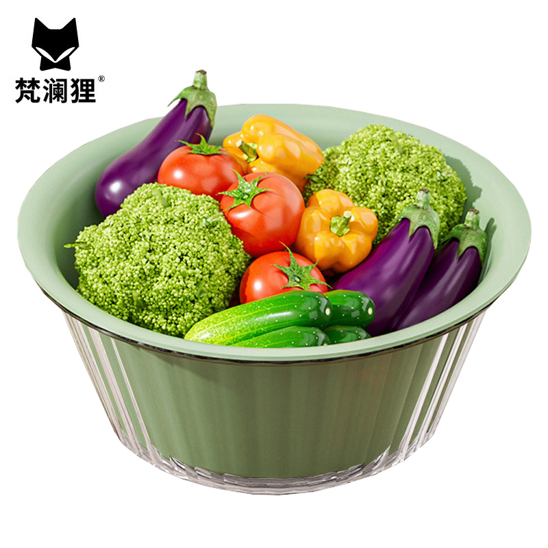 梵澜狸沥干收纳盆YQ56 个 绿色