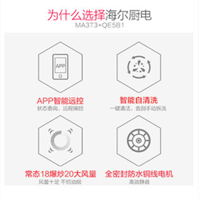 Haier/海尔MA3T3+QE5B1抽油烟机燃气灶套餐家用烟机灶具套装组合