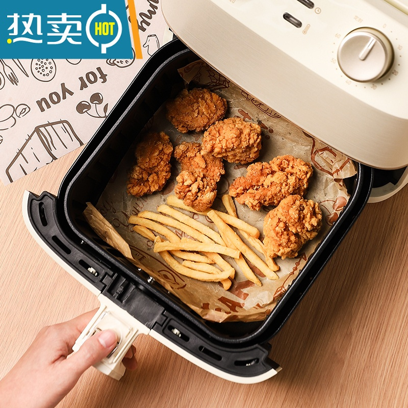 敬平烘焙纸烤箱用空气炸锅食物专用纸垫家用硅油纸 美食涂鸦[白色]两卷16米