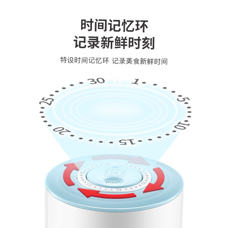 生活元素 LIFE ELEMENT 插电式电热饭盒 便携式加热饭盒 陶瓷内胆便当盒 1L单层双内胆 DFH-F100高清大图