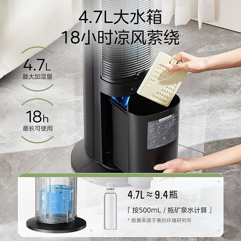 美的(Midea)[强劲制冷]智能语音遥控家用冷风扇/负离子净化落地空调扇/冷风机/水冷塔扇/制冷小空调AC