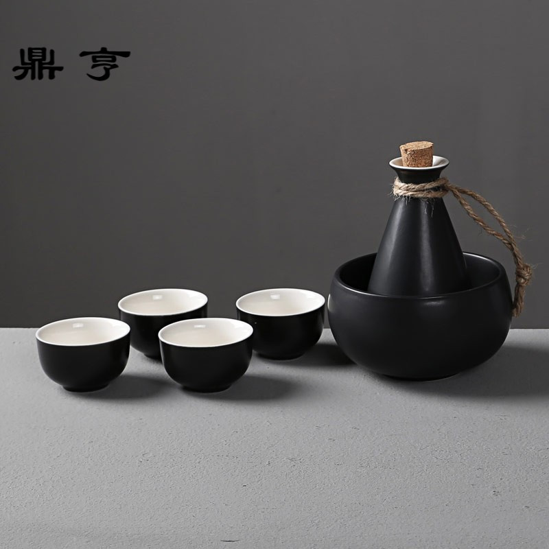 鼎亨陶瓷酒具套装日式清酒分酒器白酒暖热烫酒壶白酒烈酒杯黄酒温