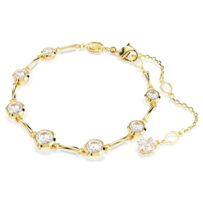 Swarovski施华洛世奇优雅简约手链七颗锆石可调节金色镀层女士手高清大图