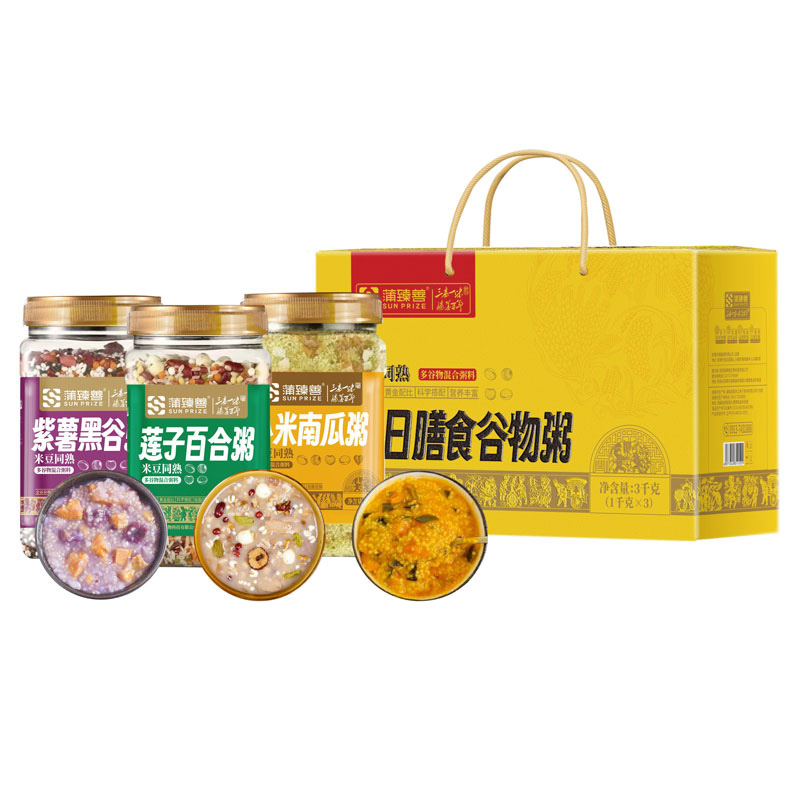 蒲臻善谷物粥礼盒荟萃多种天然好粮配比均衡礼赠自用皆是佳品3kg高清大图