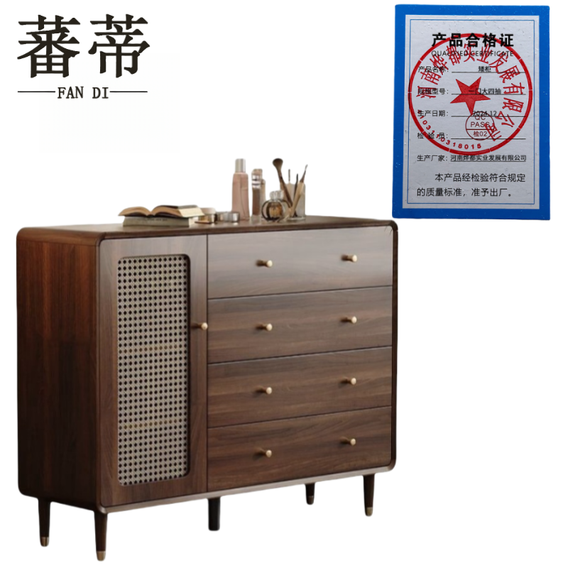 蕃蒂矮柜一门大四抽台高清大图