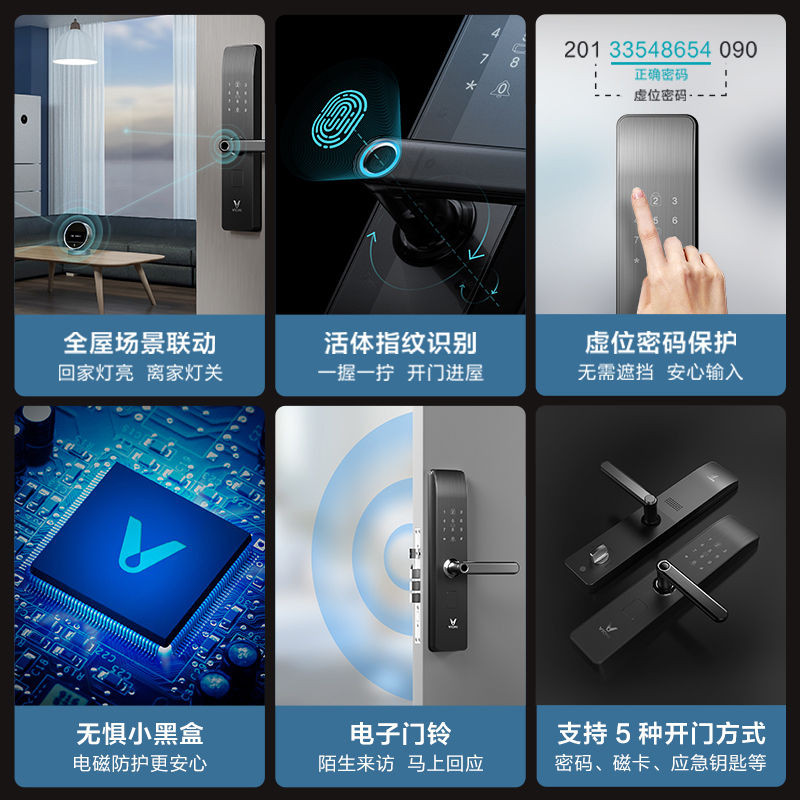 VIOMI云米指纹锁家用防盗门门锁智能锁全自动大门家用电子密码锁