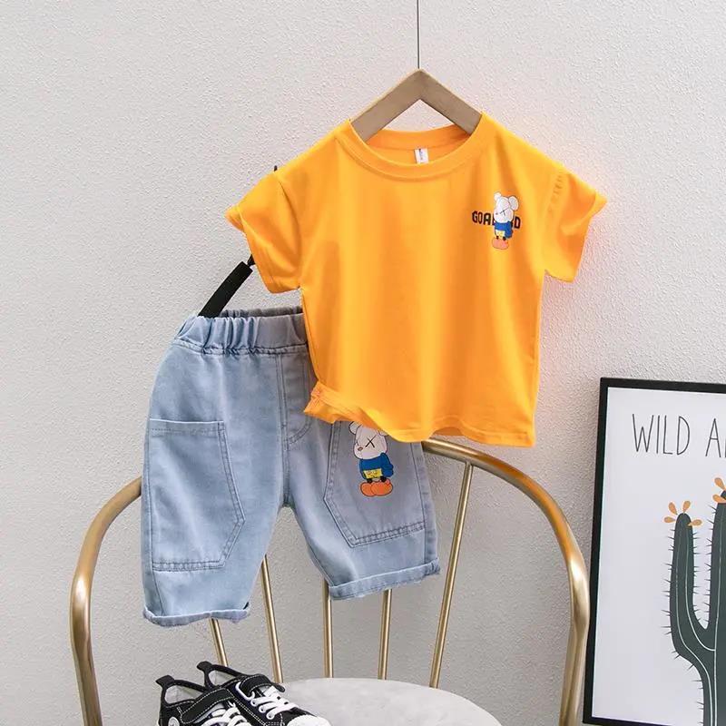 男童夏装套装2022新款儿童装洋气时髦夏季中小童帅气短袖两件套潮 威珺