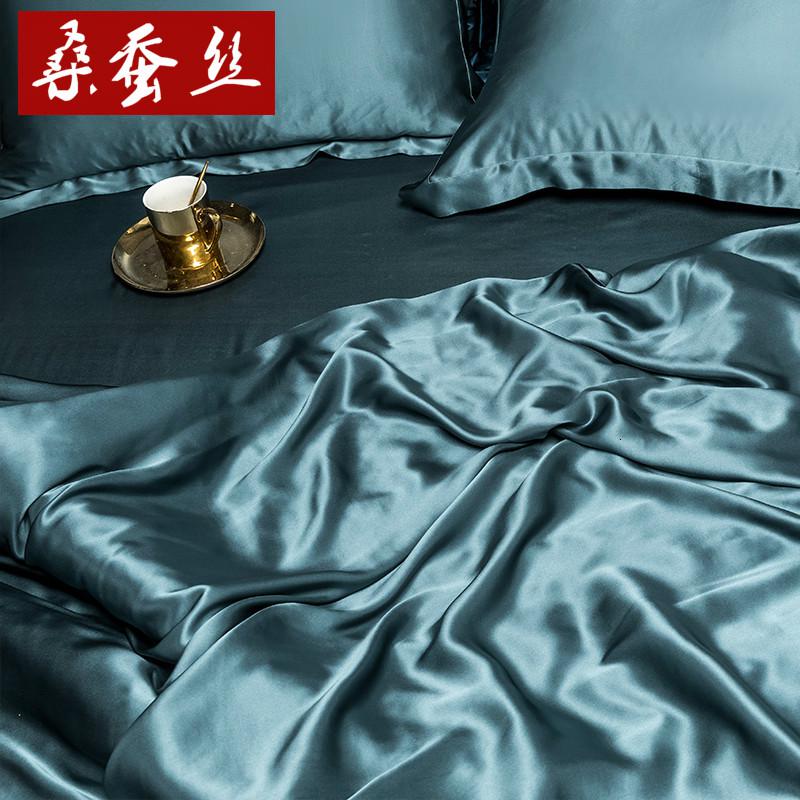 家柏饰(CORATED)真丝四件套22姆米重磅纯色100桑蚕丝高端真丝套件高清大图