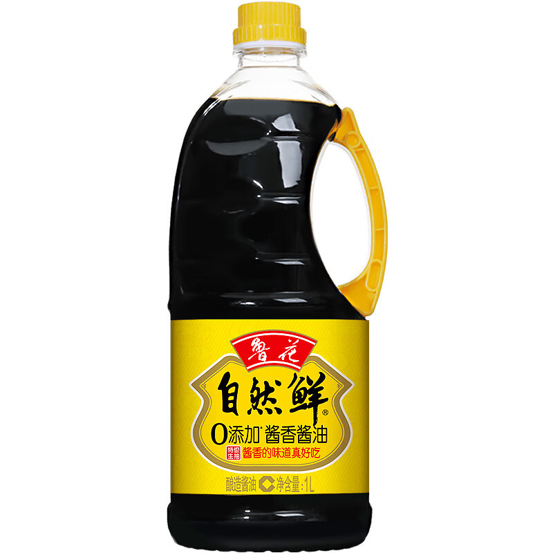 鲁花自然鲜酱香酱油1L特级生抽点蘸炒菜家用组合调料调味料