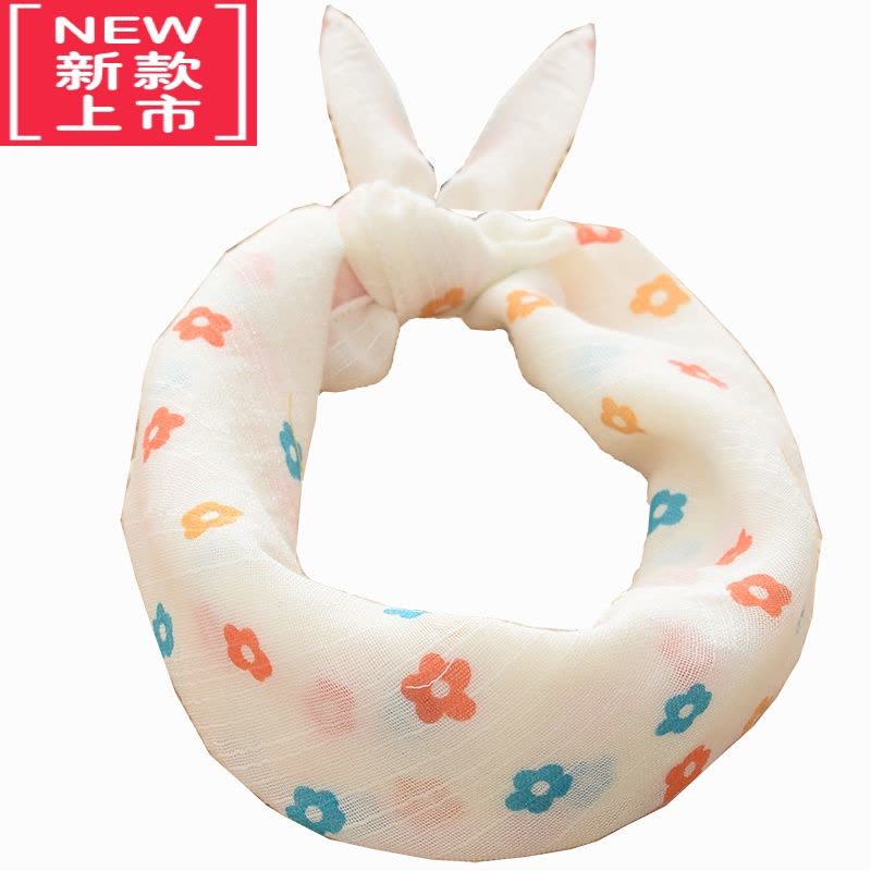 可莉允小方巾宝宝口水巾棉麻围巾春秋薄款男女童清新孩韩版儿童丝巾婴儿毛巾图片