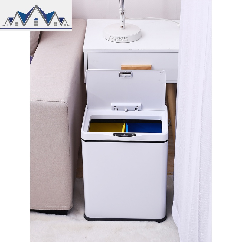 简约现代不锈钢厨房大号垃圾分类垃圾桶智能感应式家用客厅自动筒 三维工匠高清大图