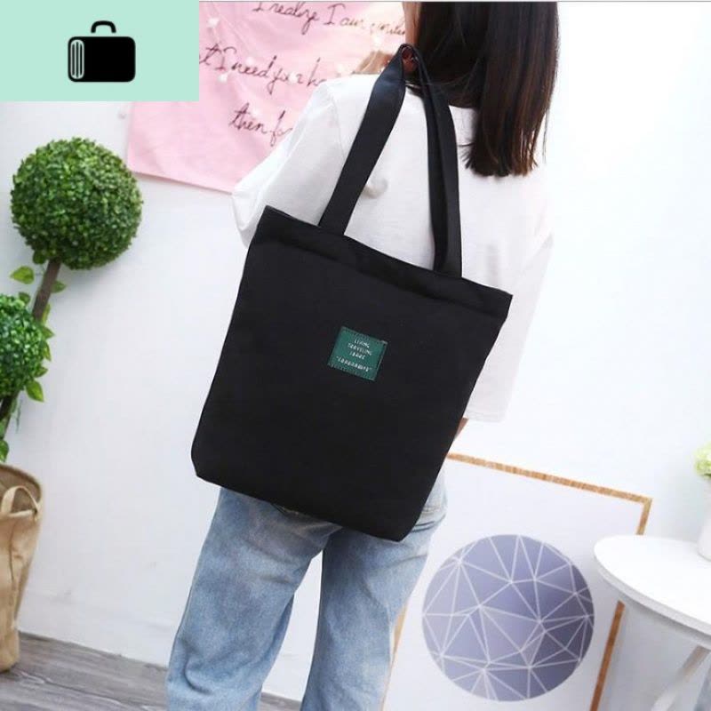 手提包男帆布学生简约手拎布袋包女帆布文艺学生韩版NEW LAKE图片