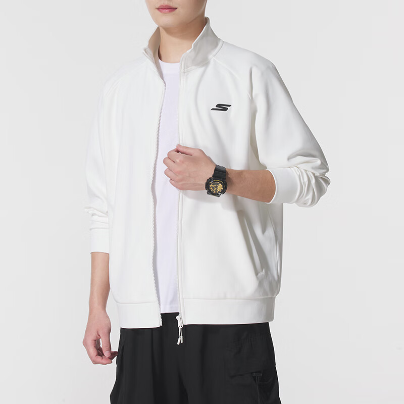 斯凯奇(Skechers)男士新款运动夹克健身训练时尚休闲外套P224M122-03K8 ZP P225U135-0019/灰白 S