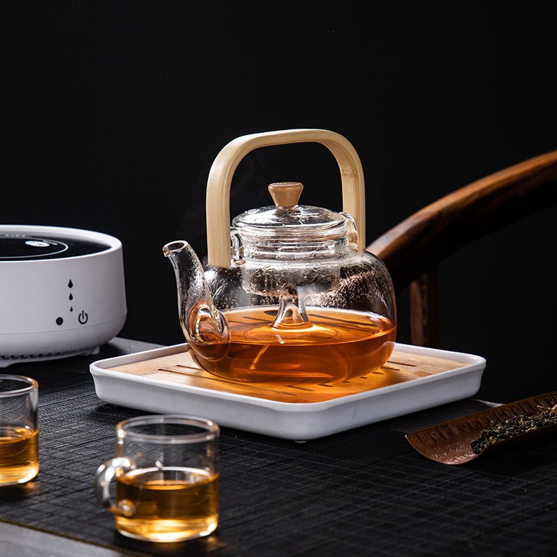 电陶炉蒸汽煮茶器黄金蛋玻璃蒸茶壶套装小型烧水茶炉泡茶煮茶壶套装
