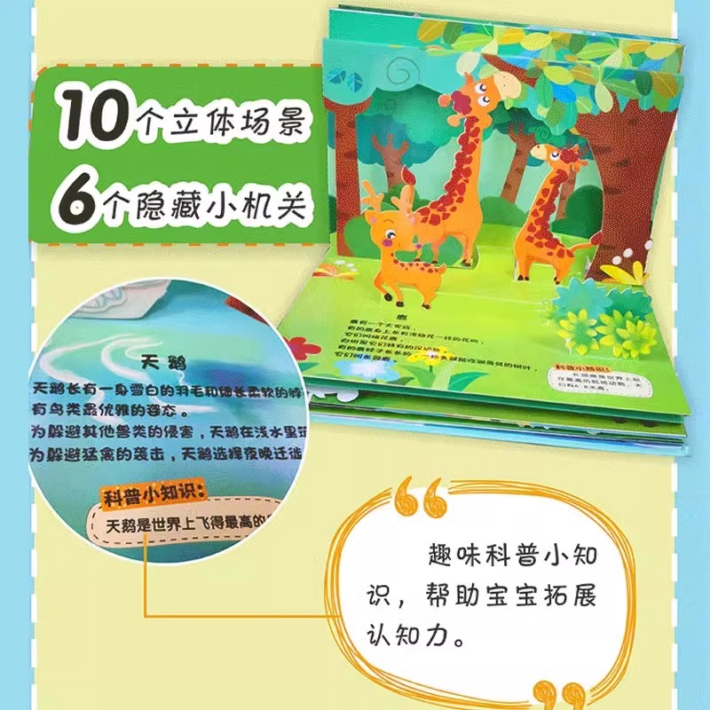3D立体书 热闹的农场 [正版]宝宝没想到立体书链接2儿童3d立体书场景互动启蒙早教3d立体书儿童绘本故事书婴儿0-1-高清大图