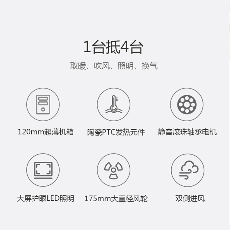 名族(MINGZU)浴霸 集成吊顶式安装 风暖浴霸 多功能浴霸 300*600MM J6316