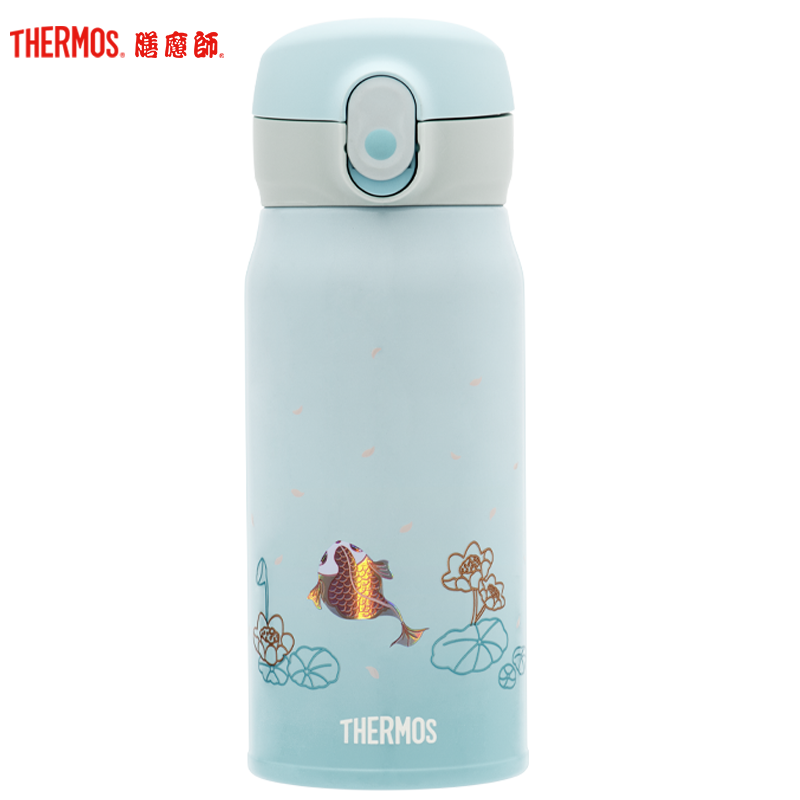 膳魔师,膳魔師(THERMOS)玻璃杯 TCGH-440-S-RD(LUCK)锦鲤系列玻璃花茶杯 440ml 通用