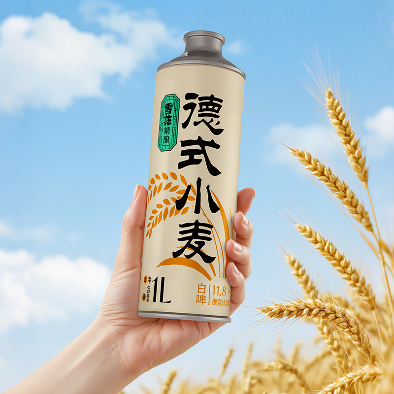 雪花啤酒(Snowbeer) 德式小麦精酿白啤11度1L*6罐 整箱装高清大图