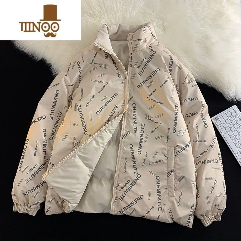 YANXU款夹克两面穿外套棉衣男冬季加厚羽绒棉服美式小众痞帅青少年图片