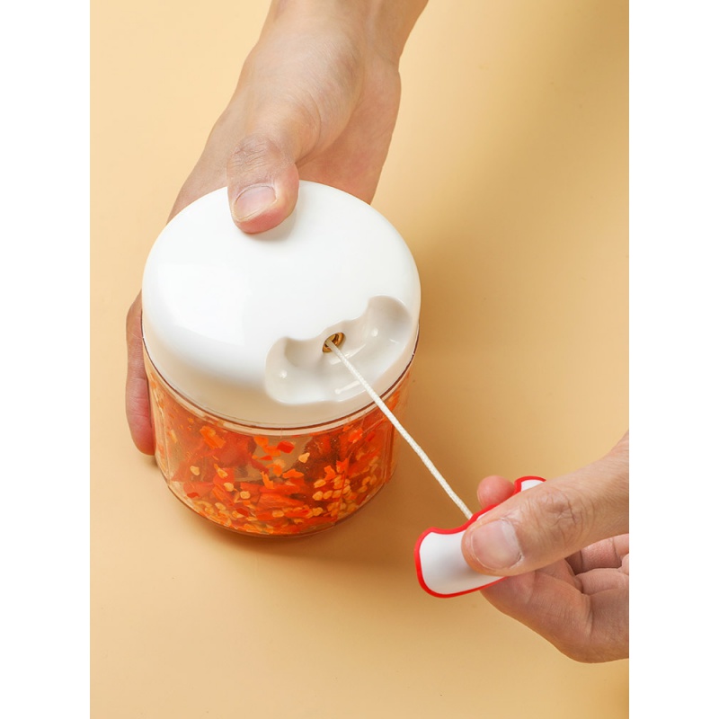 捣蒜泥拉蒜器家用搅蒜器蒜蓉大蒜搅碎机家庭手动打蒜器 敬平 花型淡蓝研磨碗(碎物器)高清大图