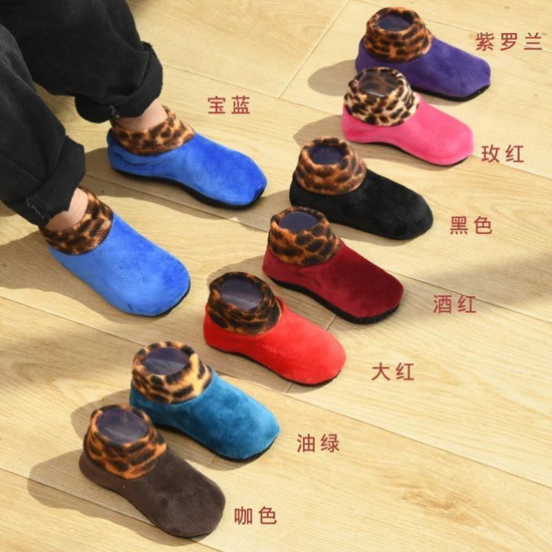 huayangtu秋冬儿童防滑保暖地板袜加绒加厚宝宝鞋袜早教袜套男女居家