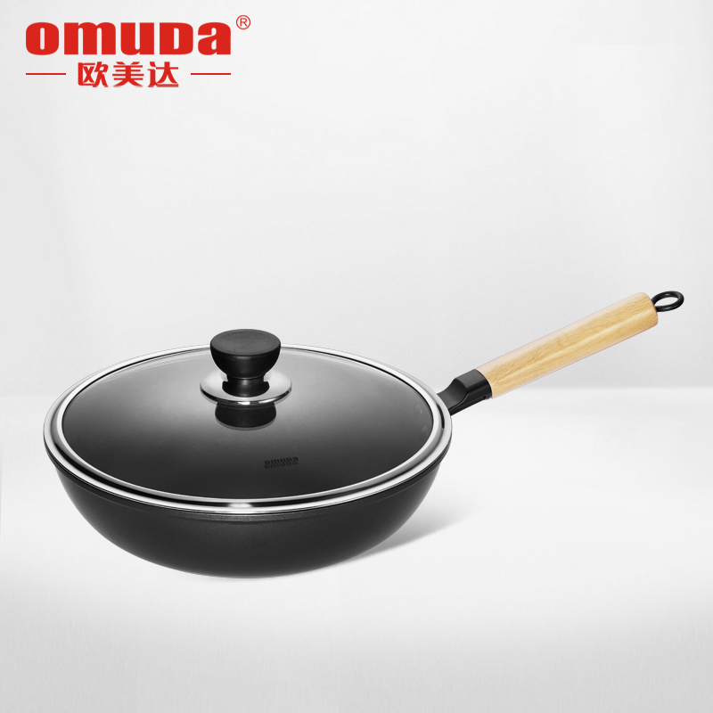“欧美达(omuDa)欧美达重力铸造不粘炒锅 BJC30-B 黑 (ZC)