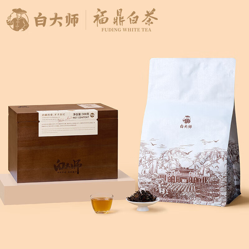 白大师福鼎白茶2019年一级寿眉木箱散茶礼盒装300g老白茶高山茶叶高清大图