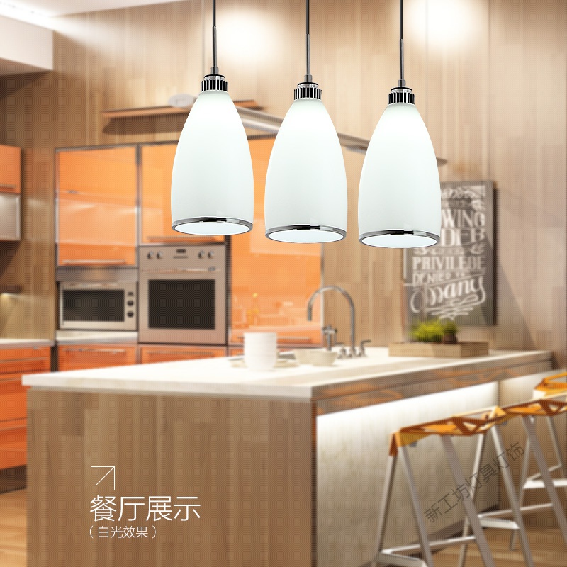 苏宁放心购 餐厅吊灯三头现代简约圆形创意餐桌北欧个性家用饭厅吧台led灯具高清大图