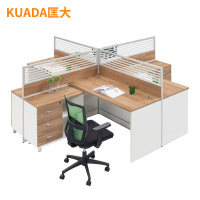 匡大办公桌2.8米四人位屏风桌带高副柜KD-18L2012