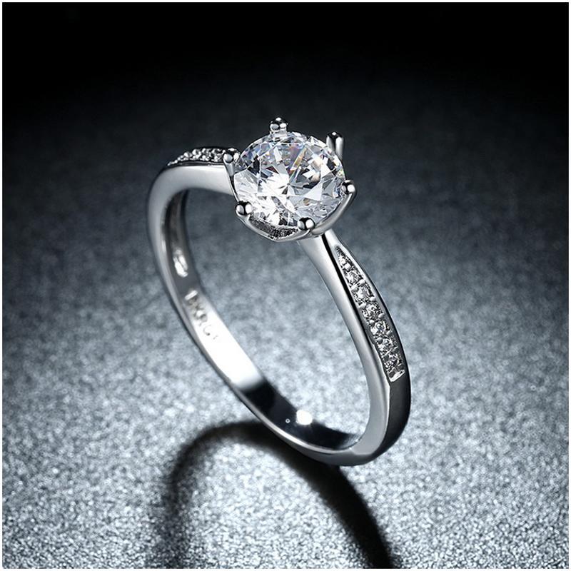 R838-CCouple Love Gold Rings铂金订婚戒指男女钻石情侣简约日韩送女朋友七夕情人节礼物