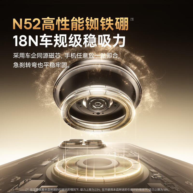 CN-倍思 PrimeTrip C02 磁吸车载支架 吸盘款 星际黑 C4016900D122-00高清大图