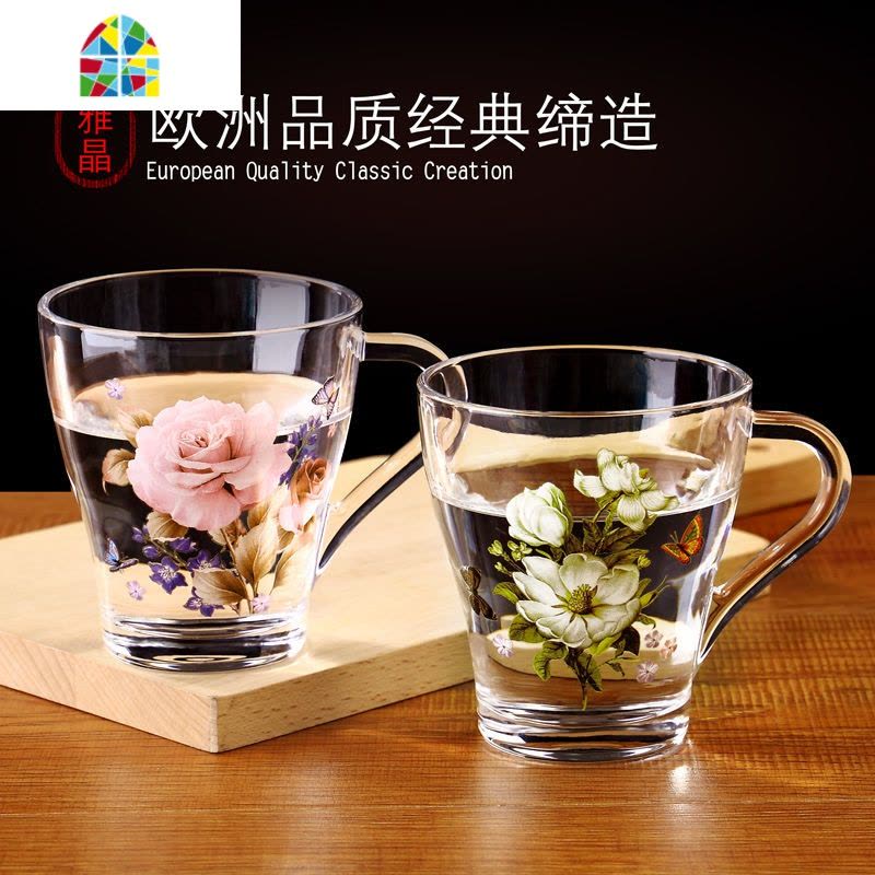 家用玻璃水壶可高温凉水壶创意水杯套装透明大容量网红印花冷水壶 FENGHOU 繁花见鸭嘴壶单壶图片