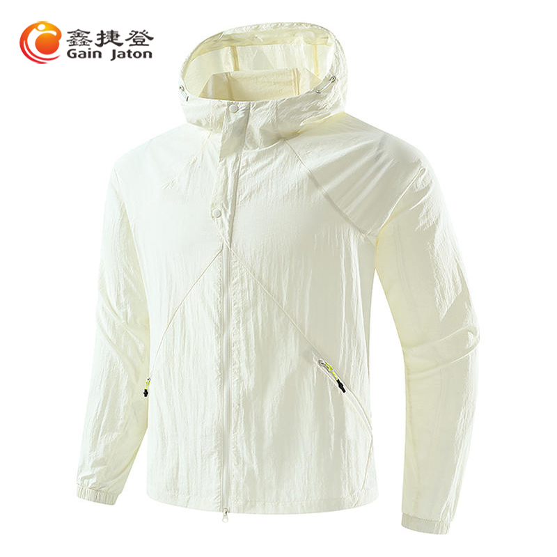 鑫捷登 男女款泡泡格防晒外套AGRY-LY9268 奶油白 XL