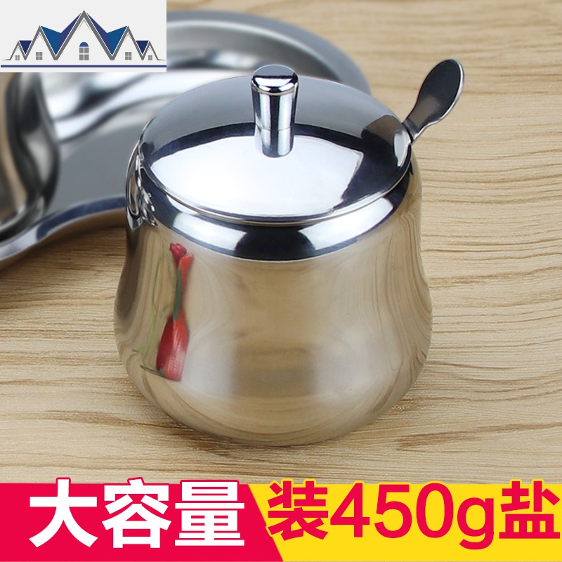 304不锈钢调料盒套装家用调味罐瓶味精调味盒盐罐子糖罐 厨房用品 三维工匠收纳盒高清大图