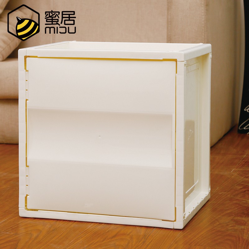 简易塑料书柜 自由组装前开式收纳箱 书本玩具收纳柜 桌面储物柜收纳柜 三维工匠高清大图