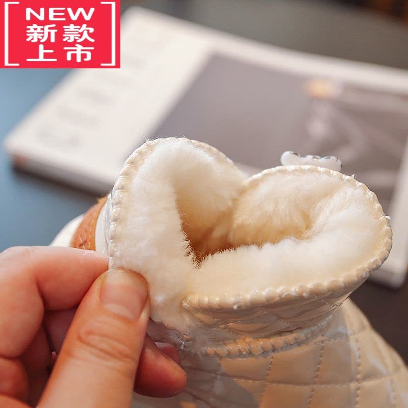 可莉允2022冬季新款儿童保暖靴小女生棉鞋防水加厚加绒大棉靴女童雪地靴图片