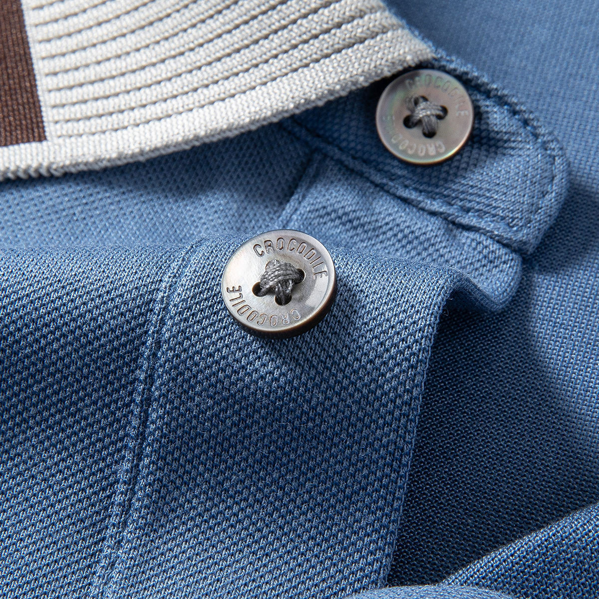 鳄鱼恤CROCODILE 夏季透气轻盈柔软短袖POLO衫男高清大图