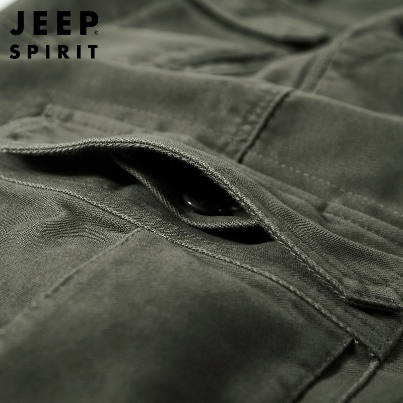 JEEP SPIRIT休闲裤男2021秋季新款宽松直筒休闲裤纯色大码男裤