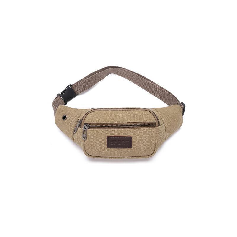 派尼美特新款帆布胸包男大容量多层生意腰包休闲耐磨多功能跑步斜挎包